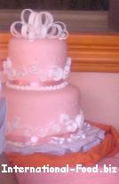 Two-tiered Peach Wedding Cake